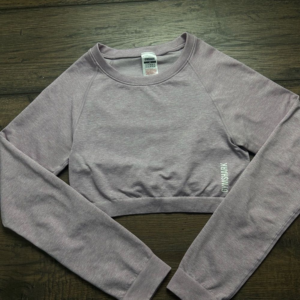 Gymshark Women's Lavender Long Sleeve Crop Top - Picture 7 of 7